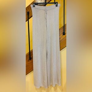 Felicity Gold Metallic Wideleg Pants Drawstring&elastic Waist SZ. Lg
